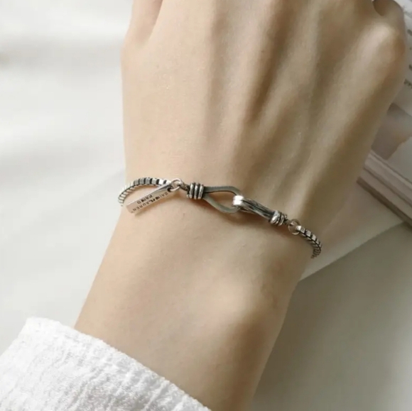 Vintage Inspired Silver Box Chain Bracelet - Picture 1 of 9